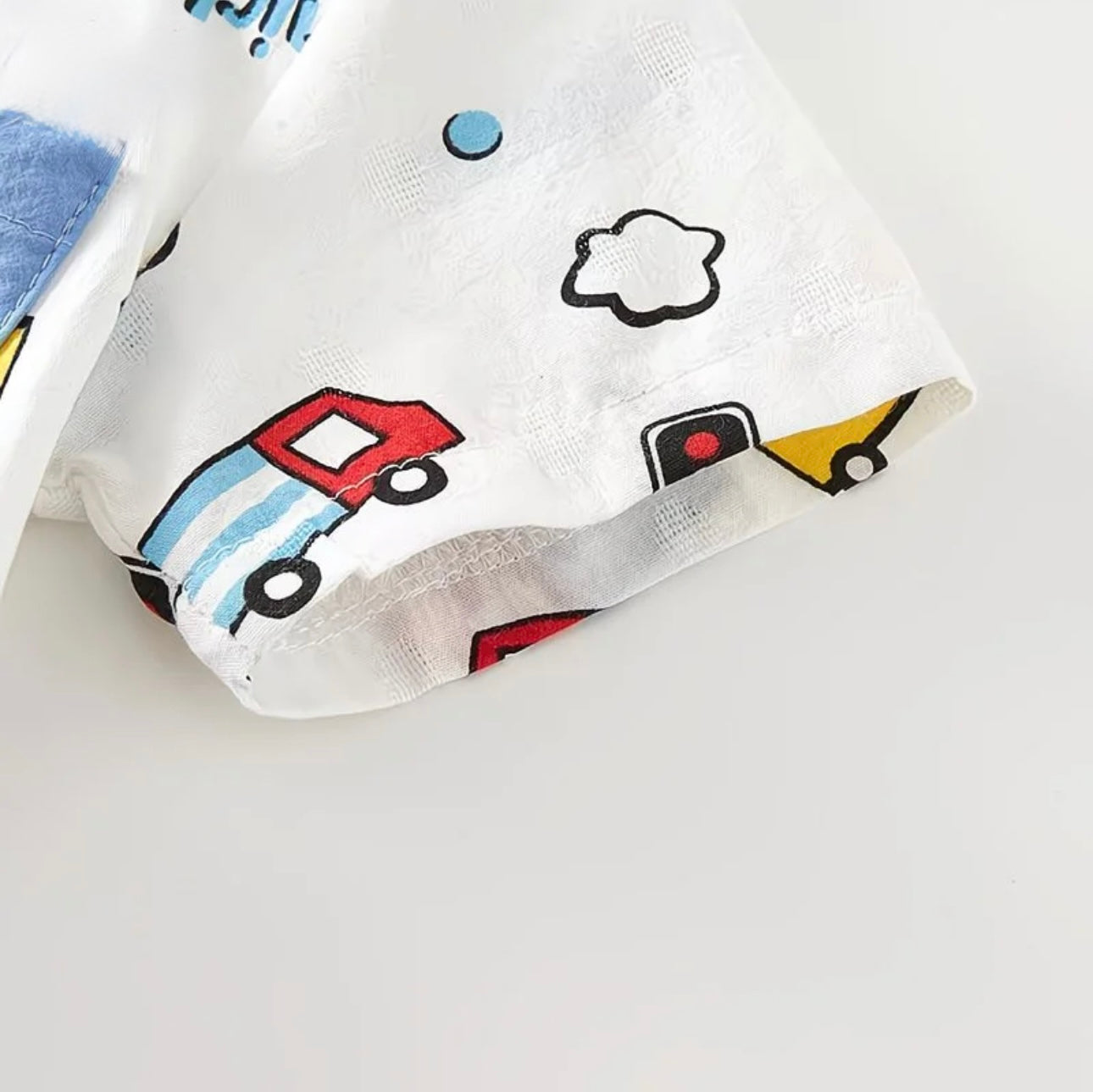 Soft & Breathable - Baby & Toddler - Traffic Print Collared Baby Romper