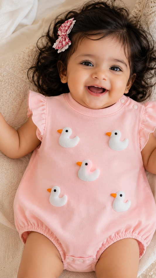 Girls Trendy Soft Duckling Romper