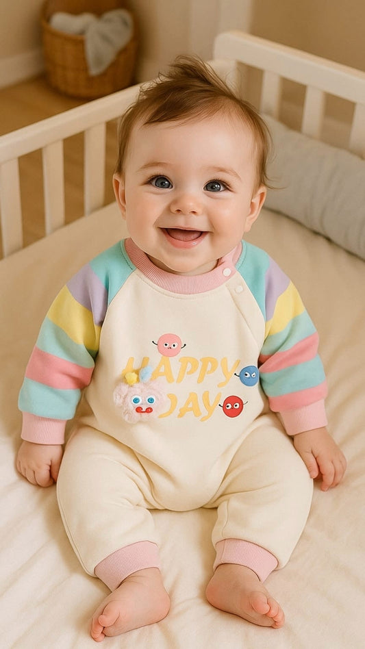 Trendy Soft & Breathable - Baby & Toddler - Full Bodysuit 3D - Happy