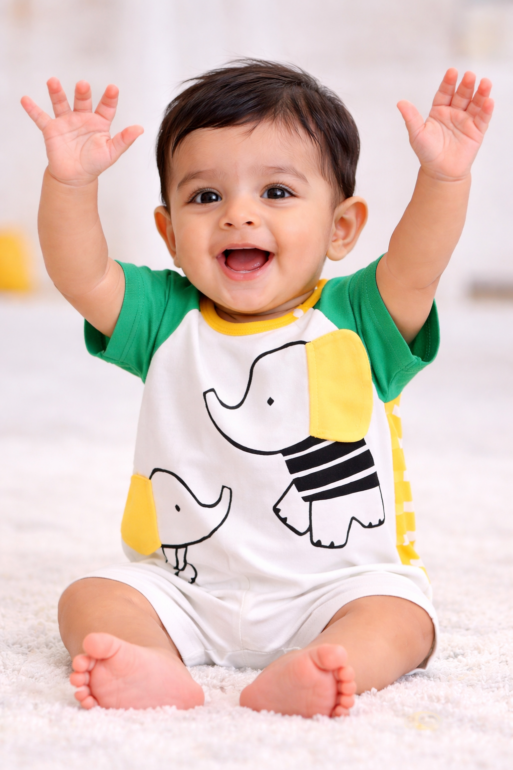 Soft & Breathable Baby & Toddler Bodysuit - baby & mommy elephant