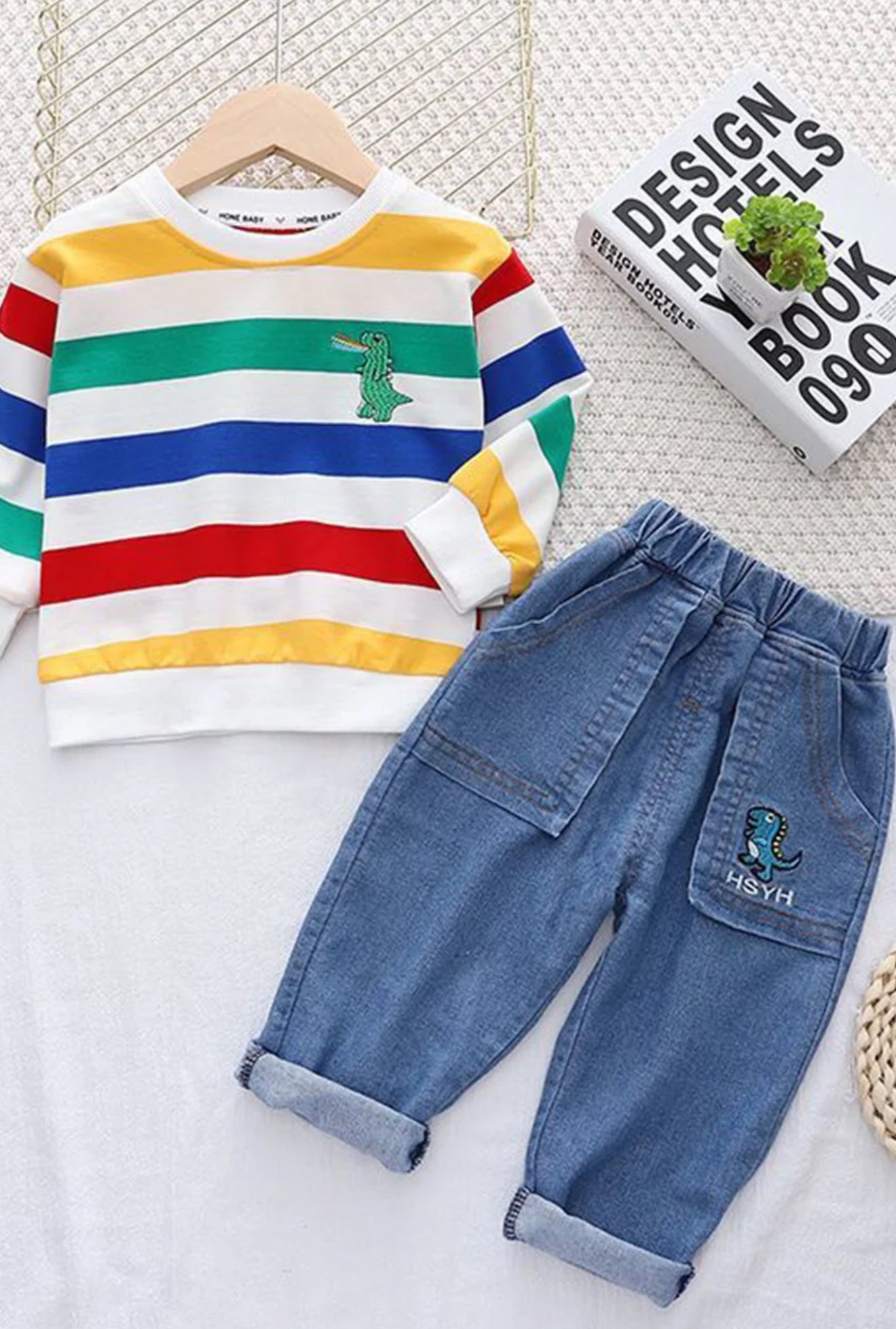 Kids Stylish Bold & Elegant Denim with T-Shirt - Diano