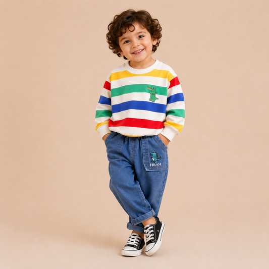 Trendy Stylish Bold & Elegant Denim with T-Shirt - Diano