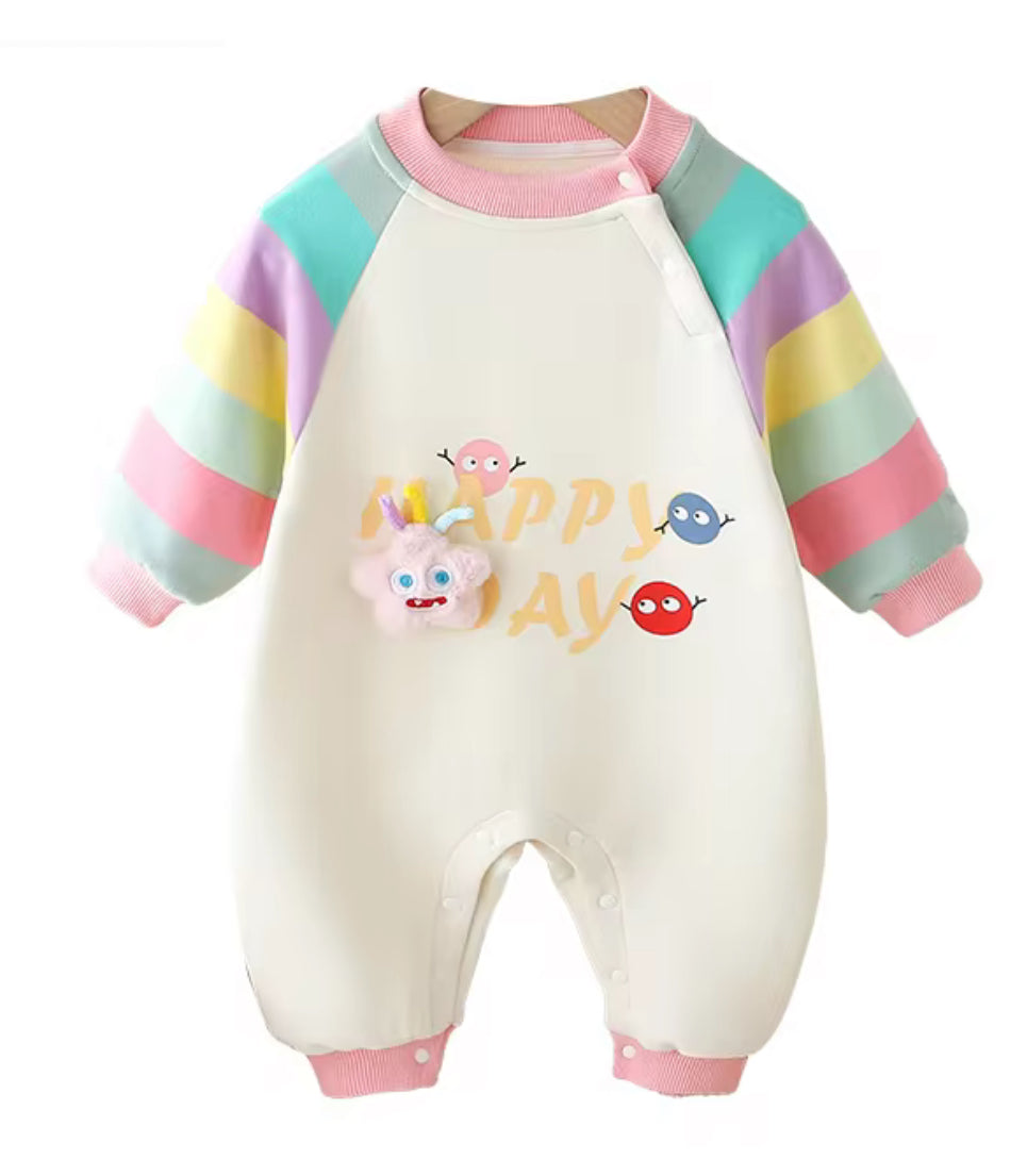 Trendy Soft & Breathable - Baby & Toddler - Full Bodysuit 3D - Happy