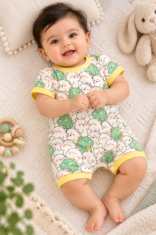 Soft & Breathable - Dino Pals Short Sleeve Romper