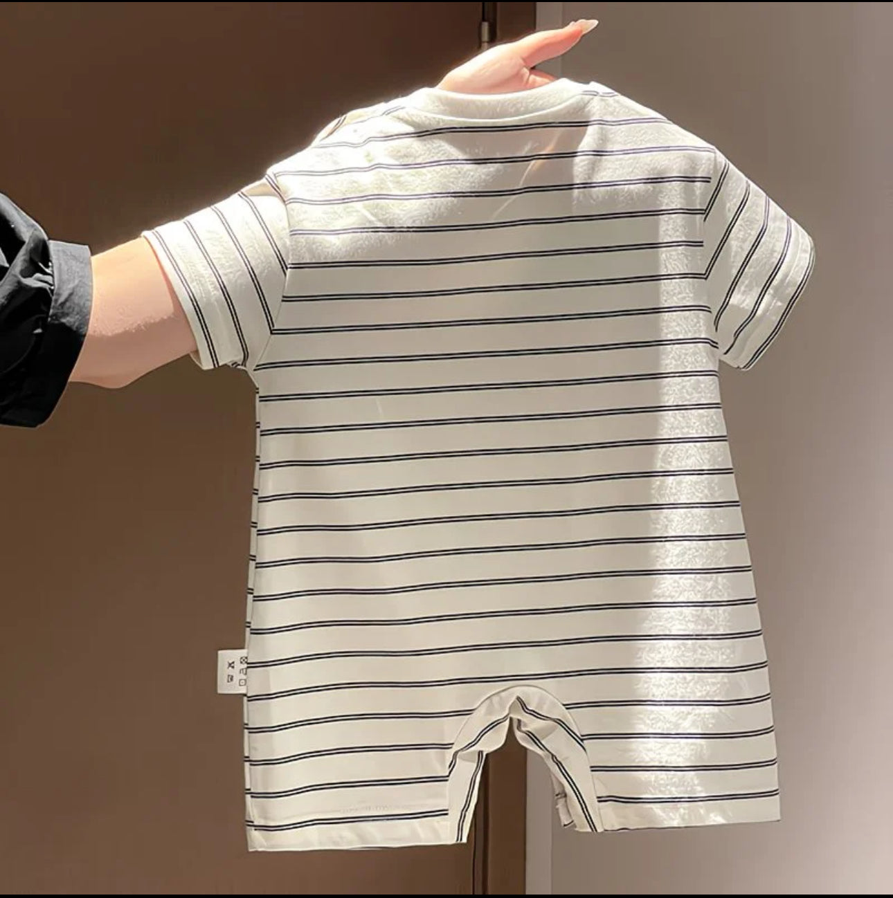Soft & Breathable - Baby & Toddler - Elegant 3D Cat Striped Print Romper