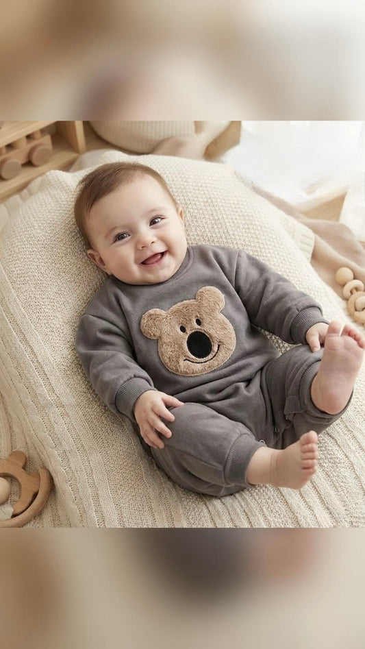 Soft & Breathable - Trendy Baby & Toddler - Warm Winter Suit with Fleece - Bear