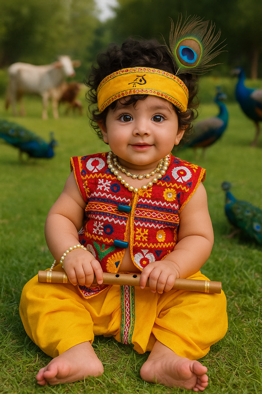 Trendy Kids Cute Krishna Dress - Soft & Comfortable