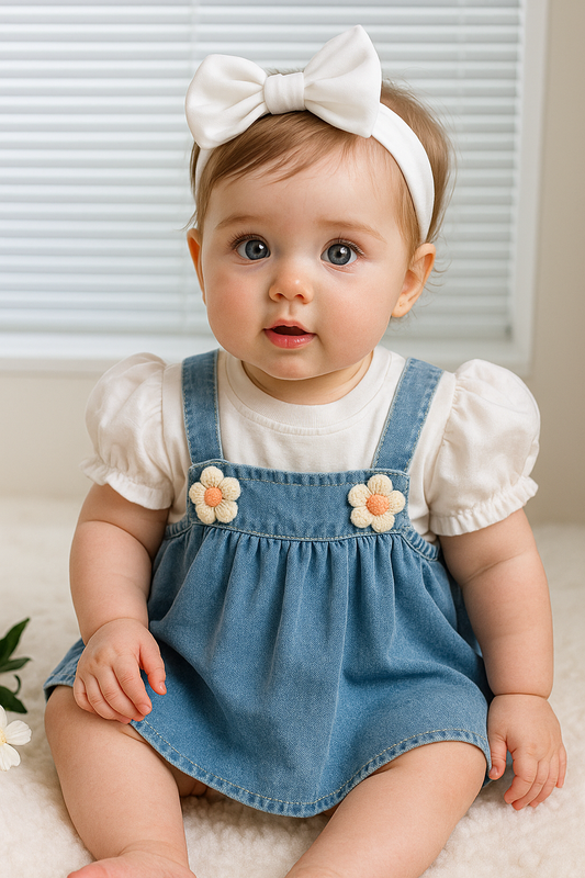 Soft & Breathable - Baby & Toddler’s Denim Skirt with Super Soft T-Shirt
