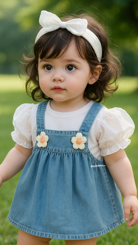 Denim Love - Girls Soft Denim A line Skirt With Super Soft T-Shirt