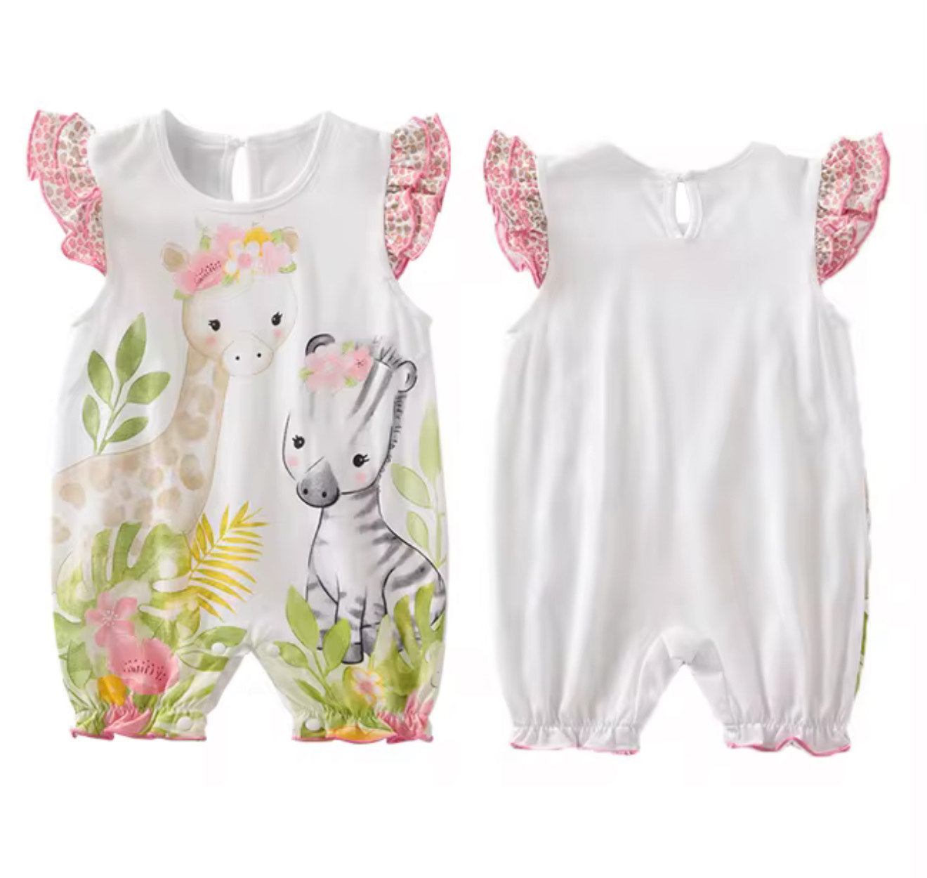 Soft & Breathable - 100% Organic Cotton Baby Bodysuit - Animal Print
